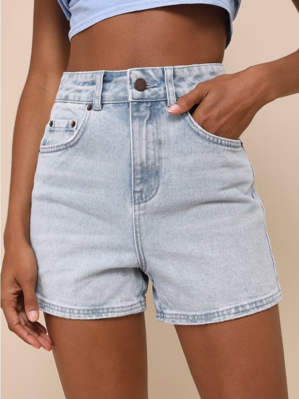 Light Wash Denim High-Rise Women’s Shorts
